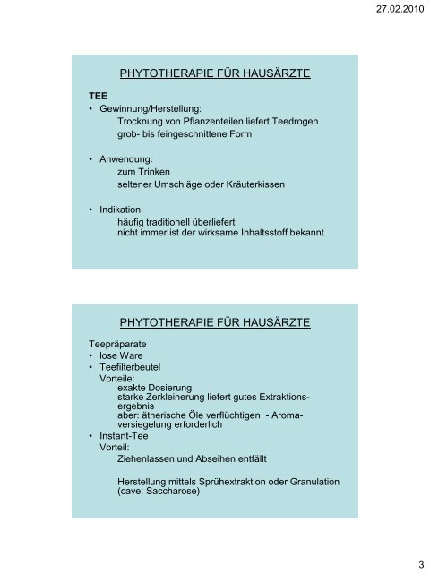 PHYTOTHERAPIE FÃœR HAUSÃ„RZTE - SGAM