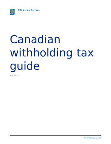 Canadian withholding tax guide -  Global Market Information - RBC ...