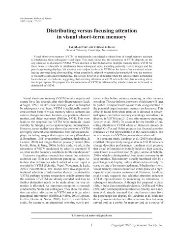 Distributing versus focusing attention in visual short-term memory