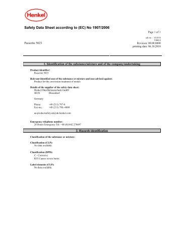 Passerite 5023 MSDS - Henkel