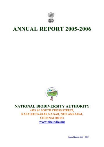 ANNUAL REPORT 2005-2006 - National Biodiversity Authority