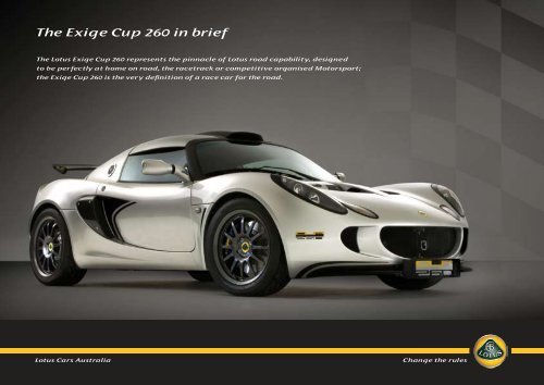 The Exige Cup 260 in brief - Lotus Sydney