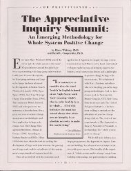 The Appreciative Inquiry Summit - Corporation for Positive Change