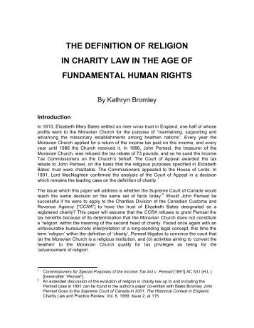 the definition of religion in charity law in the age of fundamental ...