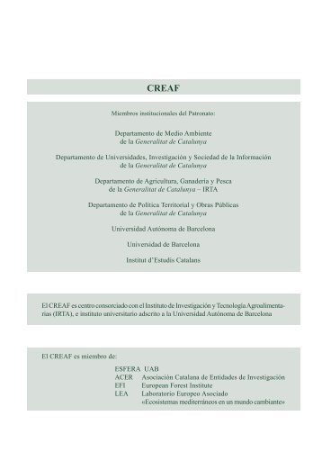 Consultar - CREAF - Universitat AutÃ²noma de Barcelona