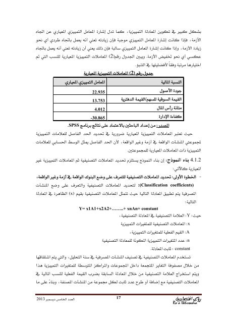 مجلة رؤى اقتصادية  /     Roa Iktissadia REVIEW