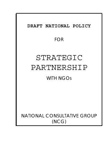 Draft National Policy for Strategic Partnership with NGOs - The ...