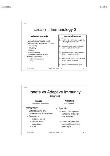 Innate vs Adaptive Immunity