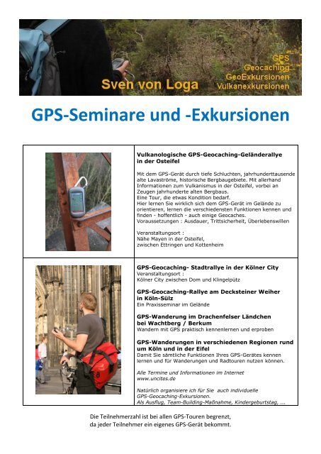 GPS-Seminare und -Exkursionen - Sven von Loga