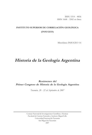 Historia de la GeologÃƒÂ­a Argentina - INSUGEO