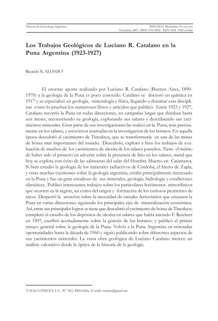 Historia de la GeologÃƒÂ­a Argentina - INSUGEO