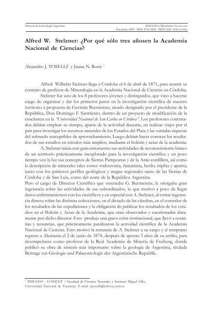 Historia de la GeologÃƒÂ­a Argentina - INSUGEO