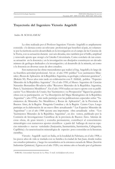 Historia de la GeologÃƒÂ­a Argentina - INSUGEO