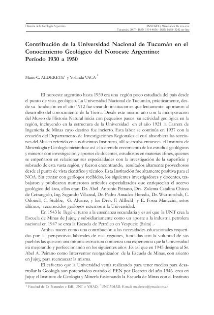 Historia de la GeologÃƒÂ­a Argentina - INSUGEO