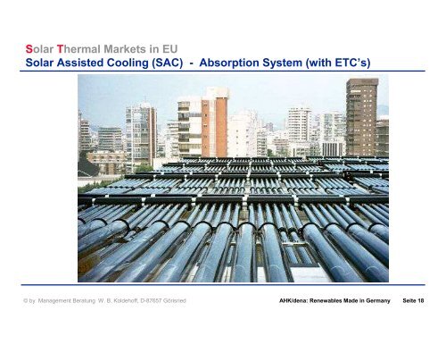 The Solar Thermal Market in Germany - Status Technologies