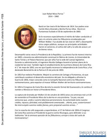BiografÃ­a de Juan Rafael Mora Porras 1814 - La Guerra Nacional ...