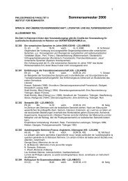 Sommersemester 2000 - Institut fÃ¼r Romanistik