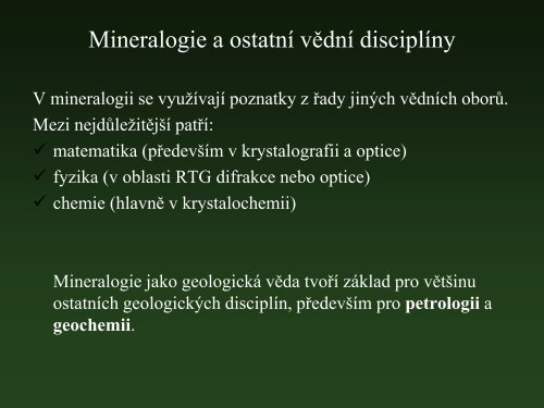 01 Mineralogie pro kombinovanÃ© studium â vÅ¡eobecnÃ¡ mineralogie