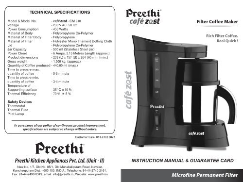 Manual Preethi