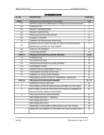 Oct-08 PQ Document - Page 1 of 77 - Bangalore Metro