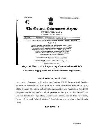 Electricity Supply Code - GERC