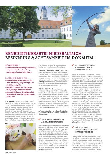 benediktinerabtei niederaltaich besinnung & achtsamkeit im donautal