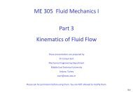 ME 305 Fluid Mechanics I Part 3 Kinematics of Fluid Flow