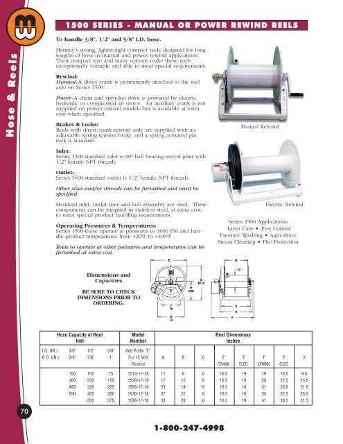 Hose Reels Minnesota Wanner Co
