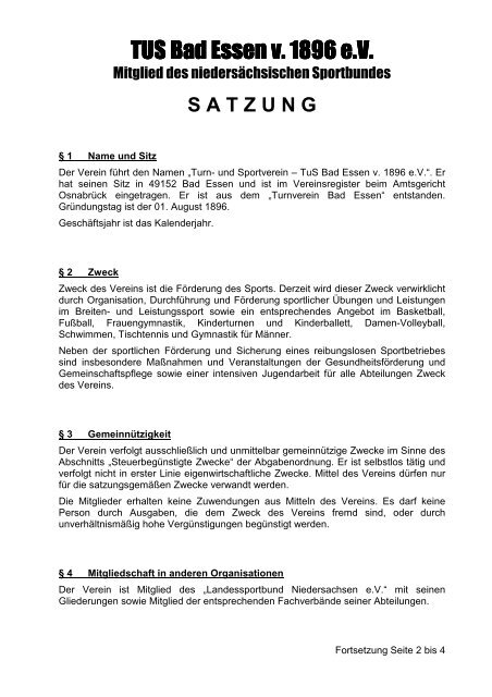 SATZUNG 2011 TBE.pdf - TUS Bad Essen