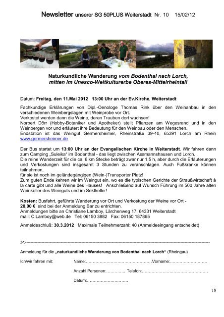 Kalenderjahr 2012 -  Sportgemeinde 1886 eV Weiterstadt