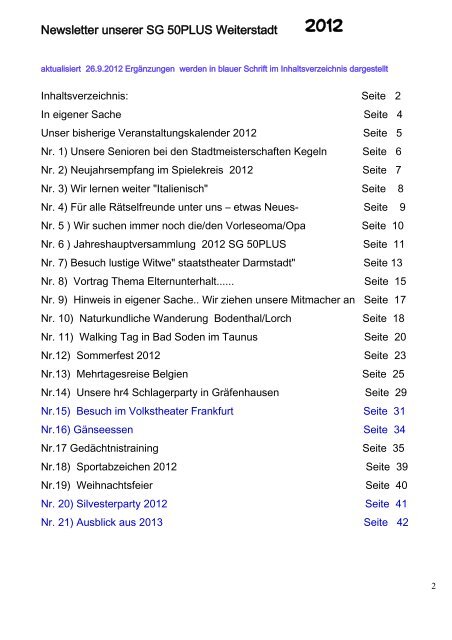 Kalenderjahr 2012 -  Sportgemeinde 1886 eV Weiterstadt