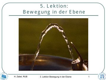 5. Lektion: Bewegung in der Ebene - SFB 491