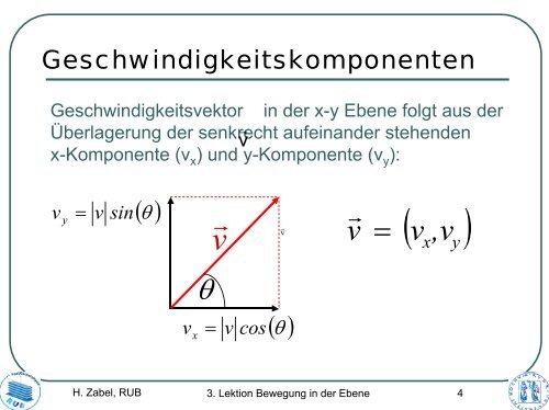 5. Lektion: Bewegung in der Ebene - SFB 491