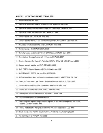 Annex 3 List Documents.pdf - Partnership to Cut Hunger and ...
