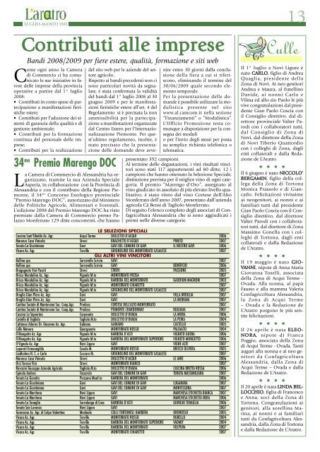 n° 7 • luglio-agosto 2008 • anno lxxxix - Confagricoltura Alessandria