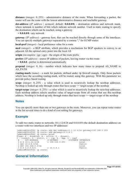 MikroTik RouterOSâ¢ v2.9