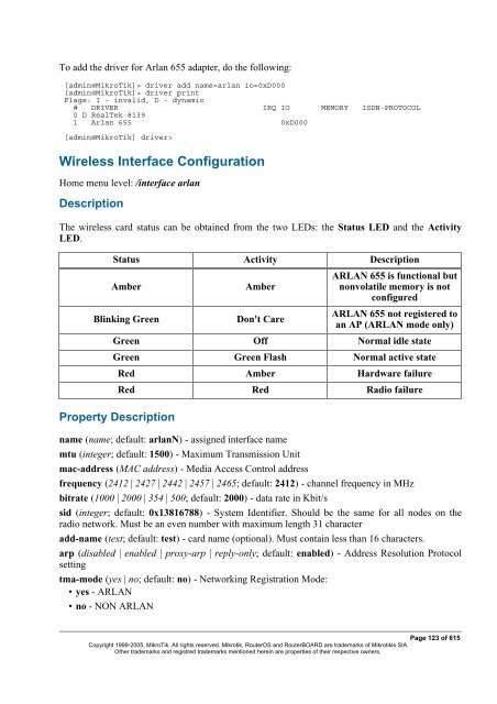 MikroTik RouterOSâ¢ v2.9