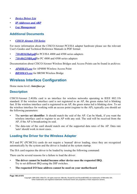 MikroTik RouterOSâ¢ v2.9