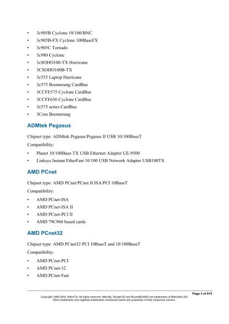 MikroTik RouterOSâ¢ v2.9