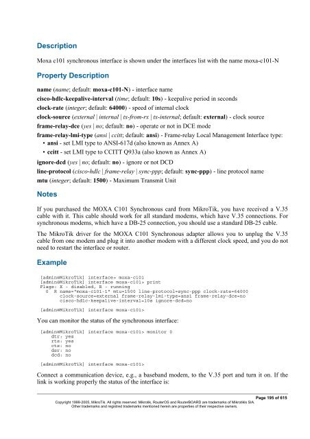 MikroTik RouterOSâ¢ v2.9