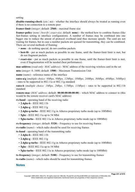 MikroTik RouterOSâ¢ v2.9