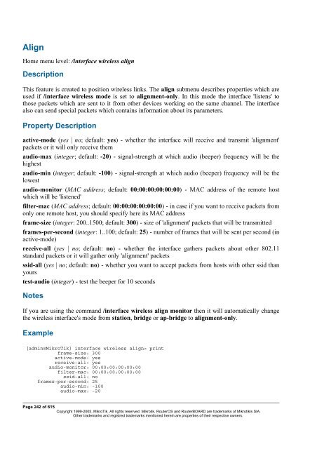 MikroTik RouterOSâ¢ v2.9