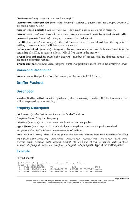 MikroTik RouterOSâ¢ v2.9