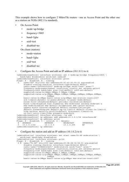 MikroTik RouterOSâ¢ v2.9