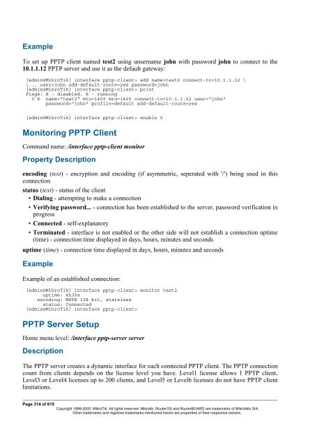 MikroTik RouterOSâ¢ v2.9