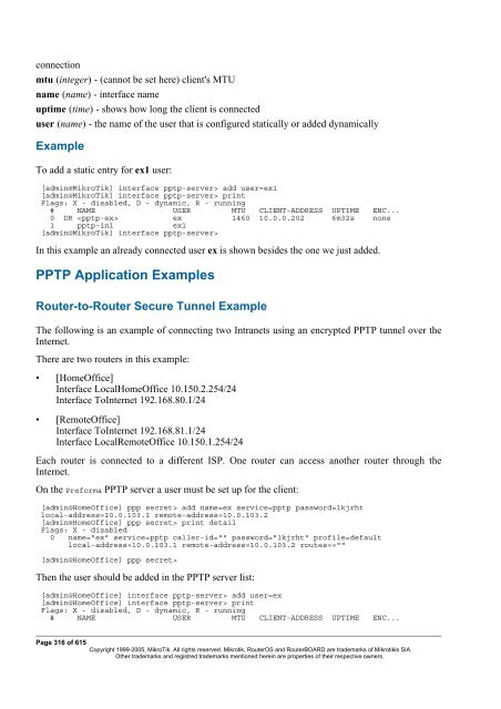 MikroTik RouterOSâ¢ v2.9