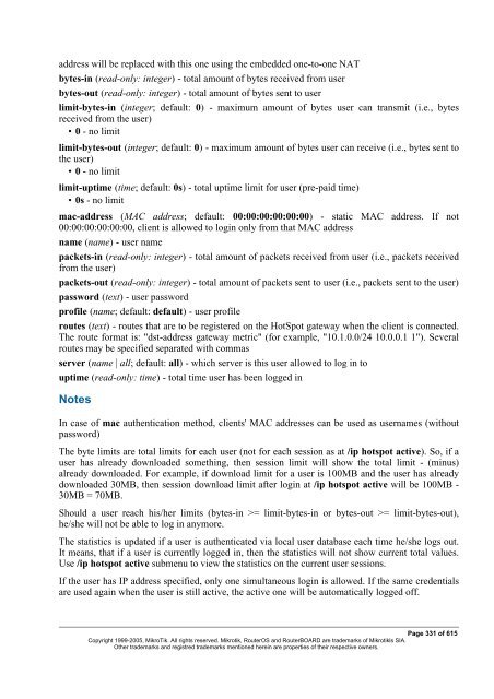 MikroTik RouterOSâ¢ v2.9