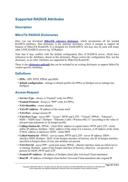 MikroTik RouterOSâ¢ v2.9