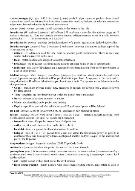 MikroTik RouterOSâ¢ v2.9