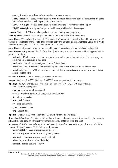 MikroTik RouterOSâ¢ v2.9